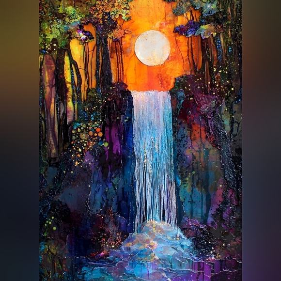 Handmade Other - 4pc Vibrant Waterfall Art Print SPECIAL